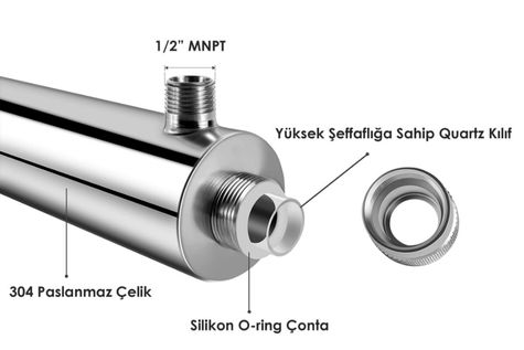 E-50 0,4m3/h 14W - 1/2” Dişli UV Cihazı